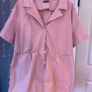 SHEIN Front Button Up Lapel Collar Romper